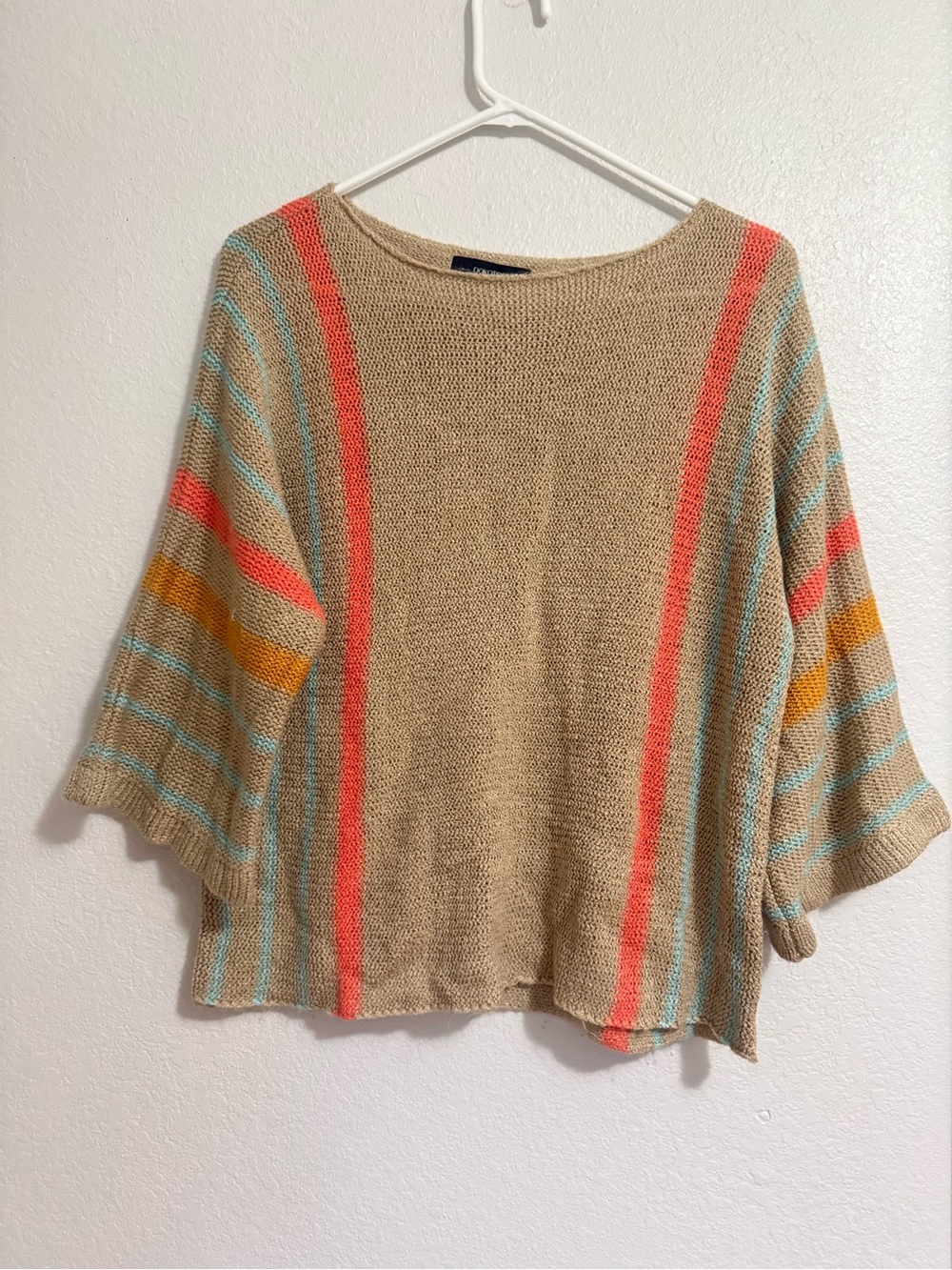 Boho Striped Lightweight Knit Sweater Loose Fit